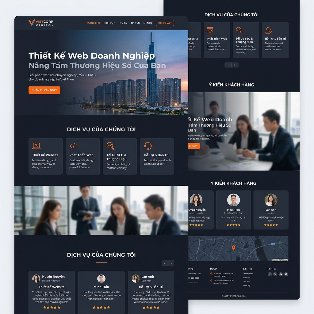 Thiết Kế Web Vận Tải Chuyên Nghiệp, Chuẩn SEO - Giao diện Desktop thay thế (Alternative Desktop Mockup)