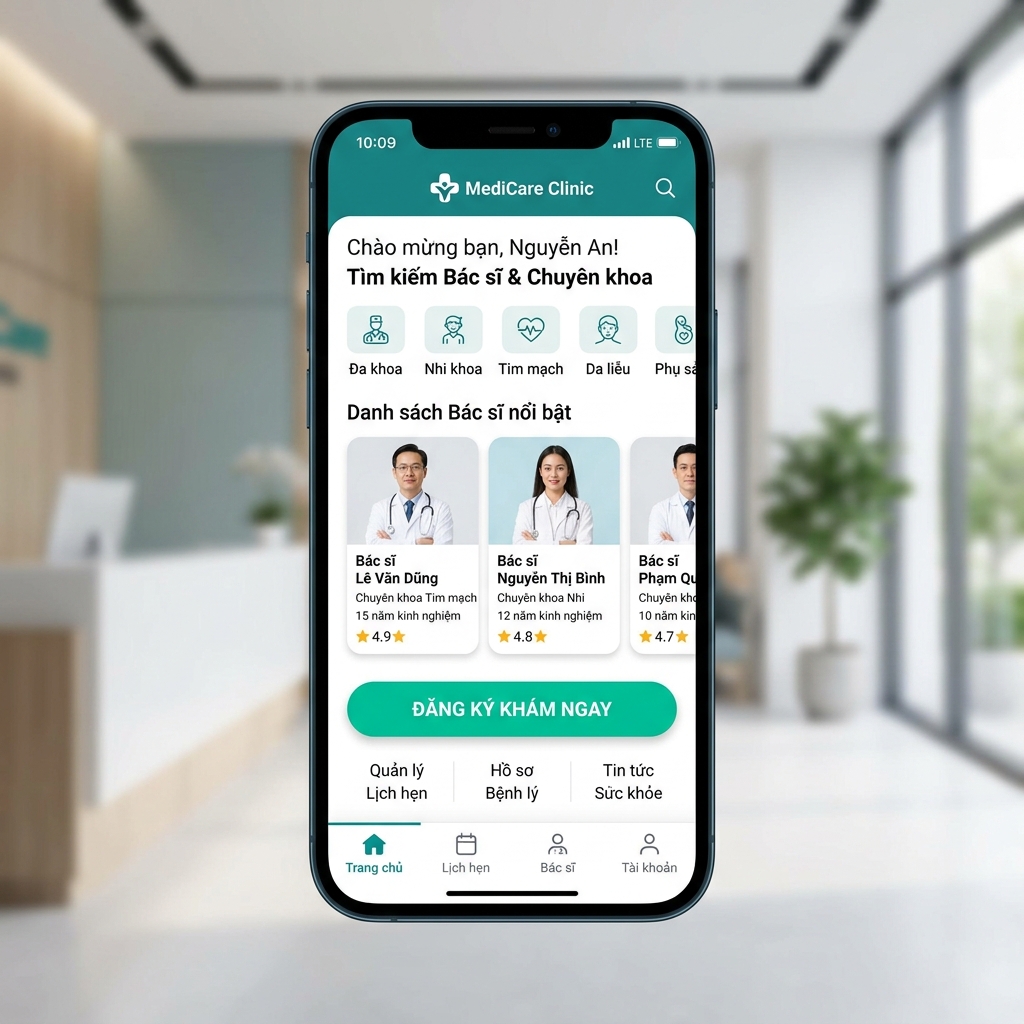 Thiết Kế Web Nha Khoa Chuyên Nghiệp, Chuẩn Y Khoa - Giao diện di động (Mobile Mockup)