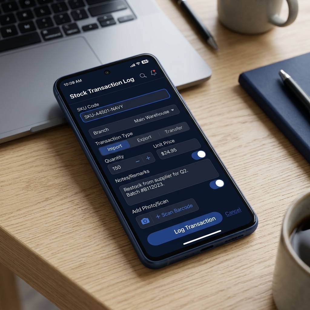 Phần mềm quản lý bán hàng toàn diện 5.0 - Giao diện quản lý kho hàng App